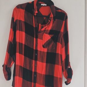 Breezy buffalo plaid shirt dress